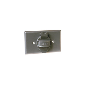 Hubbell-Bell 5152-0 1-Gang Weatherproof Horizontal Single Receptacle Device Cover, Gray