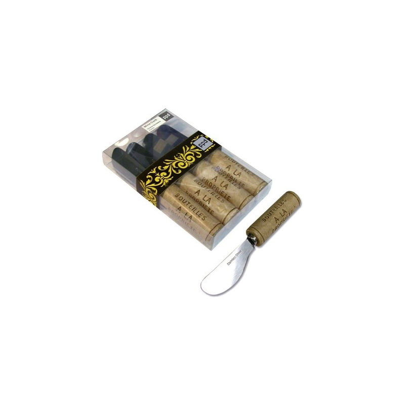 Paperproducts Design Resin Wine Cork Handle Cheese Spreaders, Boxed Set of 4