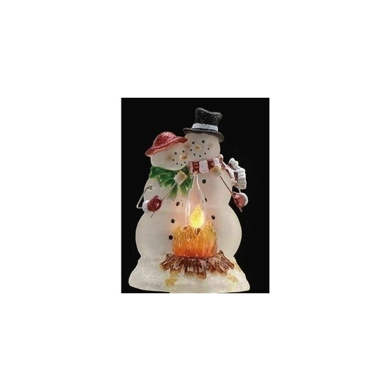 Roman 37713 - 6.5" Snowman Couple Christmas Campfire Flickering Night Light (6.5" SNOW COUPLE NIGHT LIGHT)