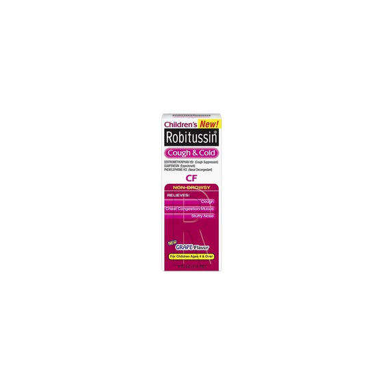 Robitussin Cf Childrens Cough And Cold Relief Syrup 4 oz.