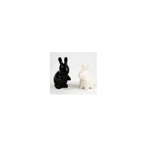 Bunny Rabbit Salt & Pepper Shaker Set, Black and White By 180 Degrees