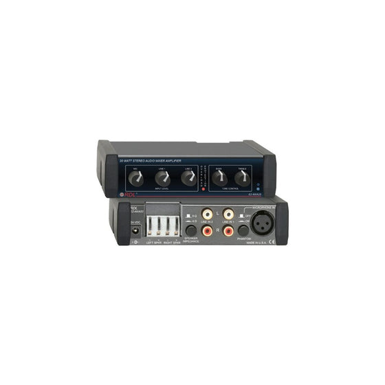 RDL EZ-MXA20 20 Watt Stereo Audio Mixer Amplifier with EQ
