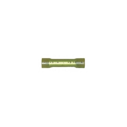 See-Through Nylon Insulated Butt Connector Solderless Wire Terminal 12-10 Gauge (Yellow) - 100 Pack