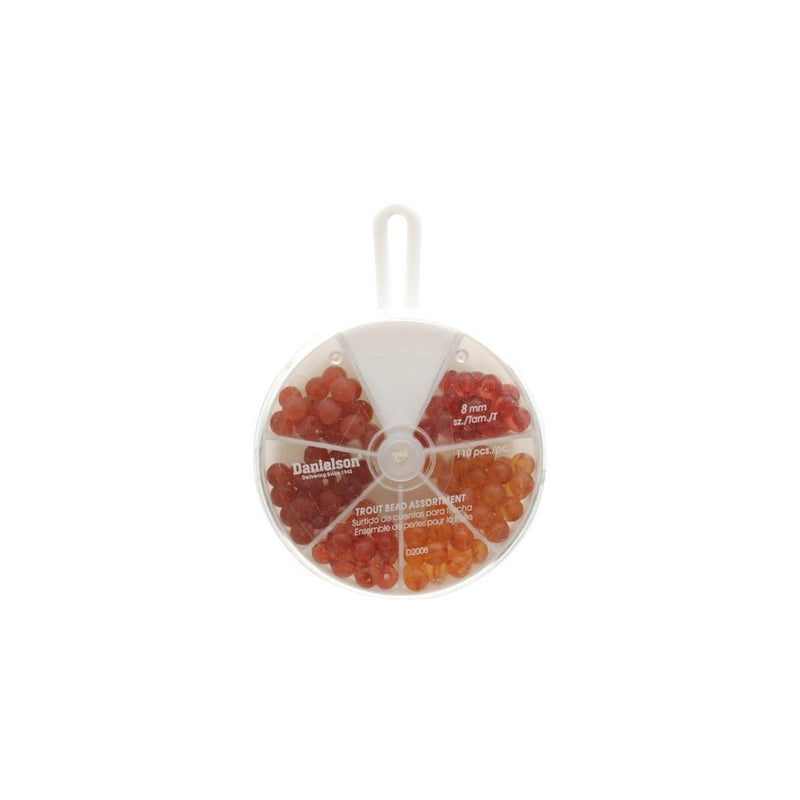 Danielson Assortment Egg Bead, 8mm, Red/Orange