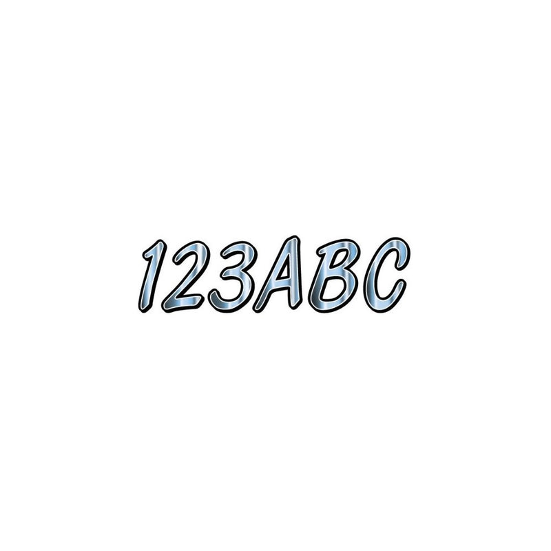 Hardline Products Series 400 Factory Matched 3-Inch Boat & PWC Registration Number Kit, Chrome/Black