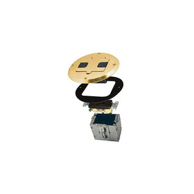 Hubbell Raco 6239BP Concealed Receptacle Floor Box Kit, Brass Finish