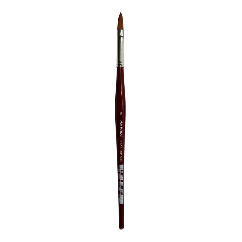 da Vinci Watercolor Series 5584 CosmoTop Spin Paint Brush, Pointed Oval Synthetic with Red Handle, Size 8 (5584-08)
