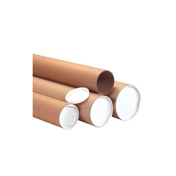 Aviditi P4072KHD Spiral Wound Fibreboard Heavy-Duty Mailing Tube with Cap, 72" Length x 4" Width, 0.125" Thick, Kraft (Case of 12)