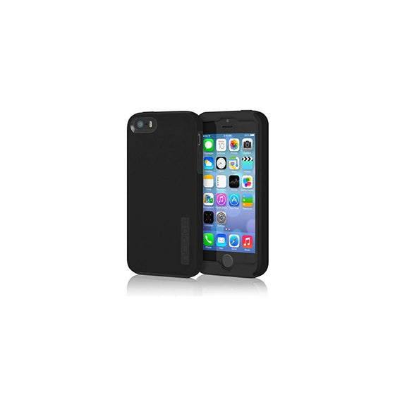 iPhone 5 5S SE Case, Incipio DualPro Case Shockproof Hard Shell Hybrid Authentic Rugged Cover - Black/Black