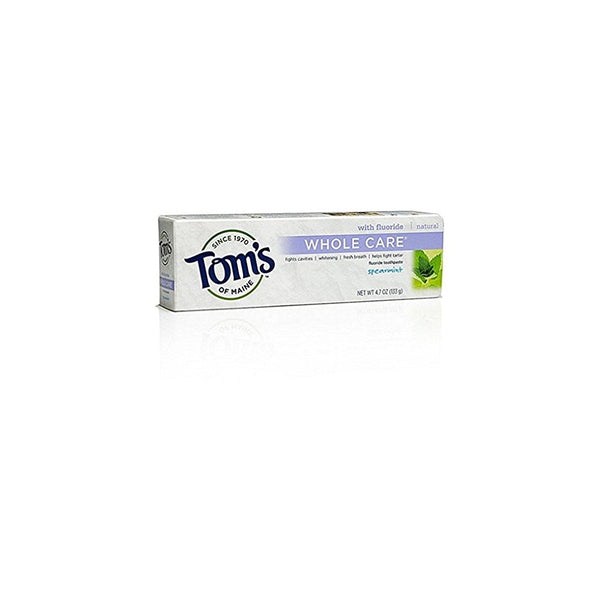 Tom's of Maine Whole Care Toothpaste Spearmint, Spearmint 4.7 oz (Pack of 3)