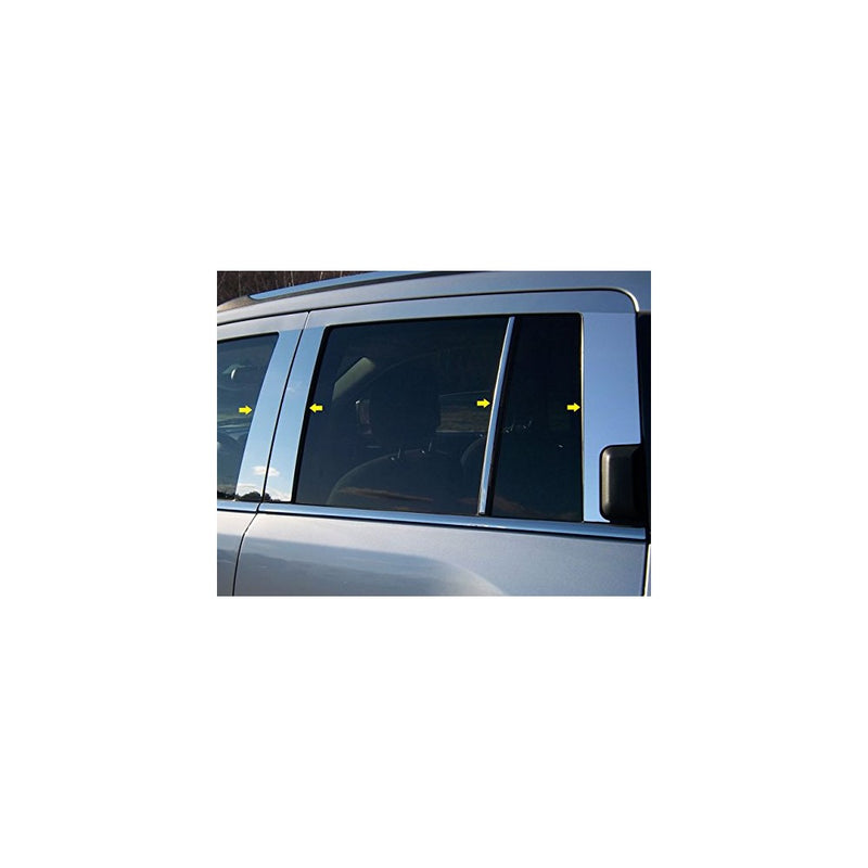 QAA FITS COMPASS 2011-2016 JEEP (8 Pc: Stainless Steel Pillar Post Trim Kit, 4-door, SUV) PP51077