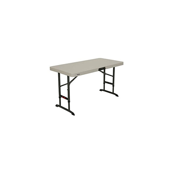 Lifetime Products 80387 4' Commercial Adjustable Folding Table, Almond