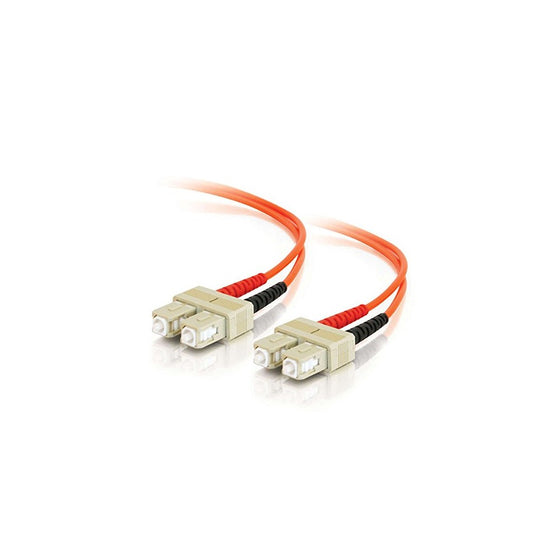 C2G/Cables to Go 09114 SC-SC 62.5/125 OM1 Duplex Multimode PVC Fiber Optic Cable, Orange (2 Meter/6.56 Feet)