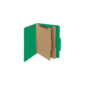 Smead 100% Recycled Pressboard Classification Folder, 2 Dividers, 2" Expansion, Letter, Green, 5 per Pack (14057)