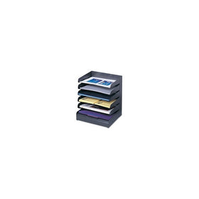 Safco Products 3129BL Steel Desk Organizer Tray Sorter with 8 Shelves, Black