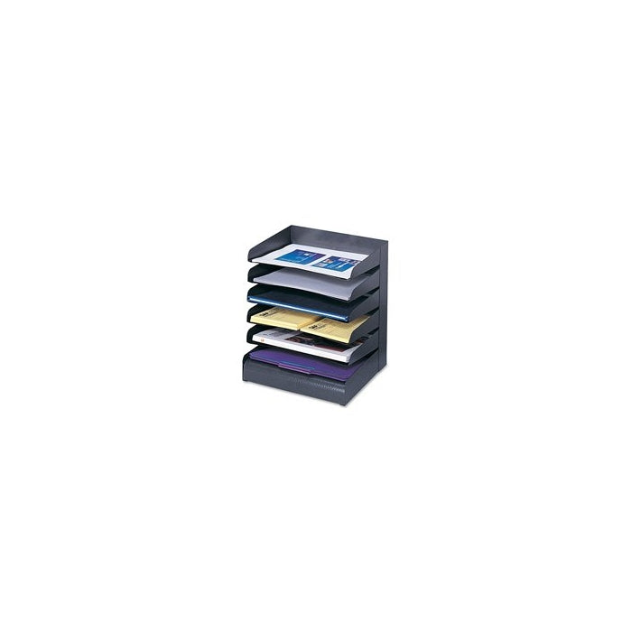 Safco Products 3129BL Steel Desk Organizer Tray Sorter with 8 Shelves, Black