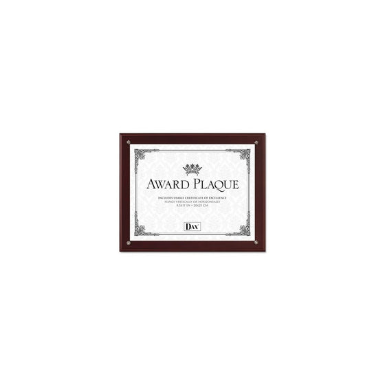 DAX N100MT Plaque-In-An-Instant Kit with Certificates/Mats, Wood/Acrylic 10 1/2 x 13 Inches, Mahogany