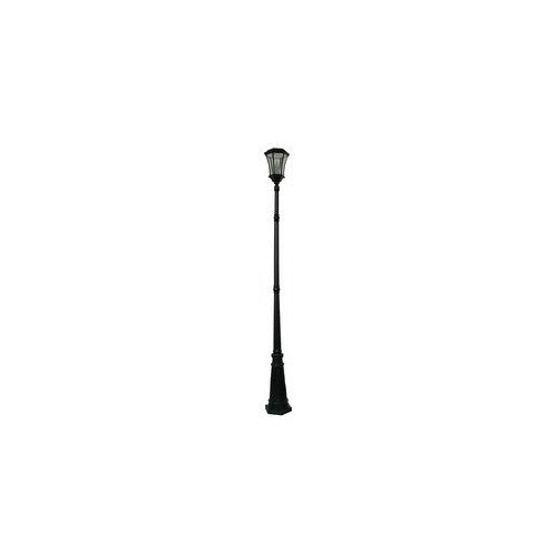 Gama Sonic Victorian Solar Lamp Post and Single Lamp LED Light Fixture, 93-Inch Height, Black Finish #GS-94S-B