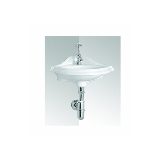 Whitehaus AR036-WH Corner Wall-Mount Lavatory Basin, White