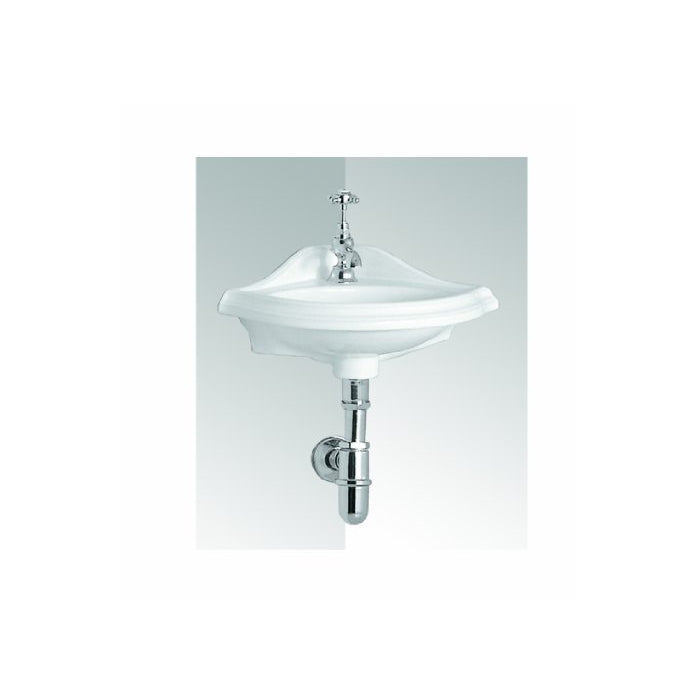 Whitehaus AR036-WH Corner Wall-Mount Lavatory Basin, White