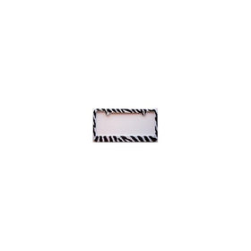 Zebra Print License Plate Frame (Made of Metal)