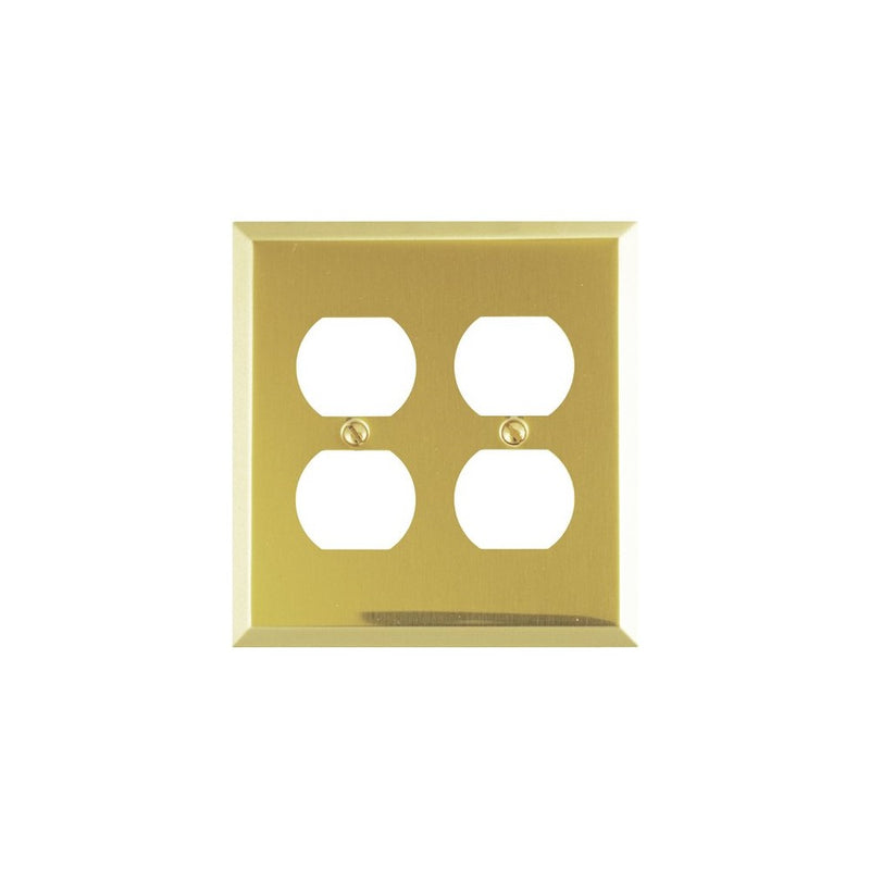 Amerelle 163DDBR Traditional Steel Wallplate with 2 Duplex Outlet, Polished Brass