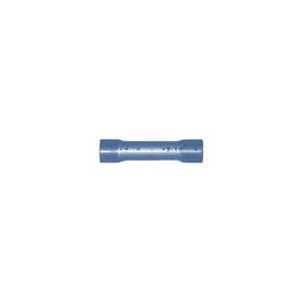 See-Through Nylon Insulated Butt Connector Solderless Wire Terminal 16-14 Gauge (Blue) - 100 Pack