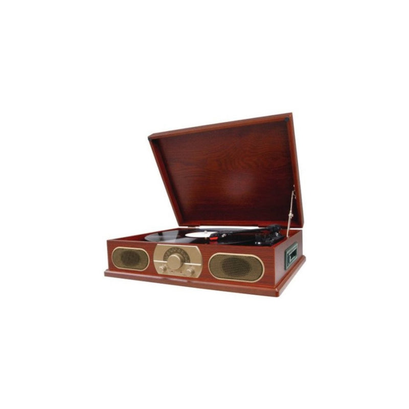 Spectra Studebaker Wooden Turntable with AM/FM Radio & Cassette Player SB6052