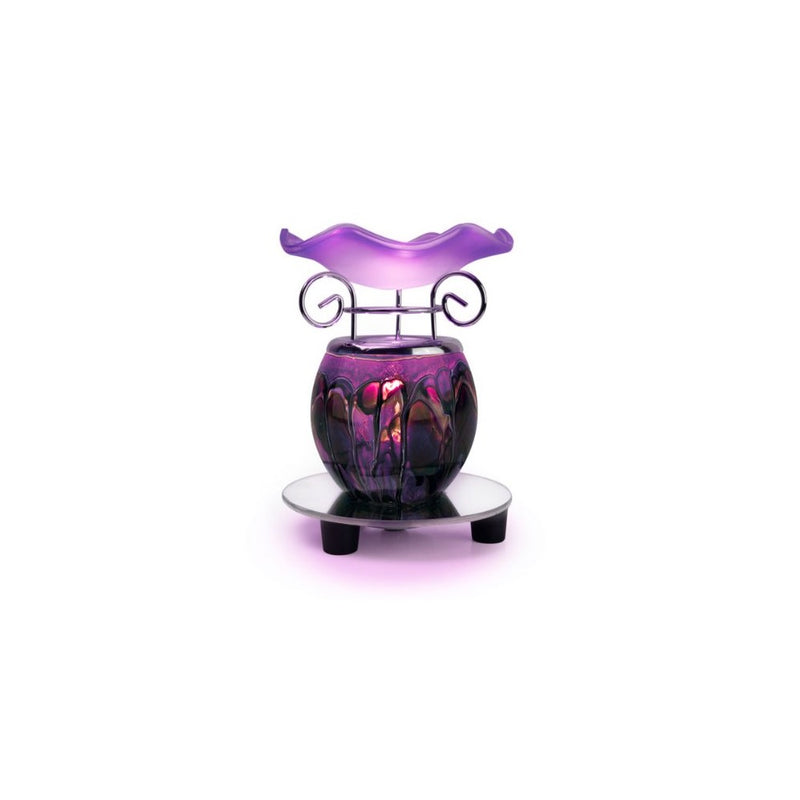 1 X Purple Tie Dye Electric Oil Warmer with a Mirrored Base