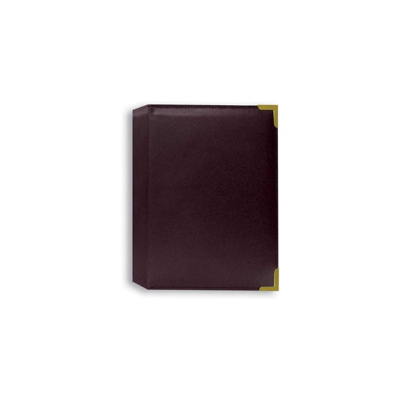 Pioneer Mini Oxford Bound Photo Album, Solid Color Sewn Leatherette Covers with Brass Accent Corners, Holds 24 4x6" Photos, 1 Per Page, Color: Burgundy.