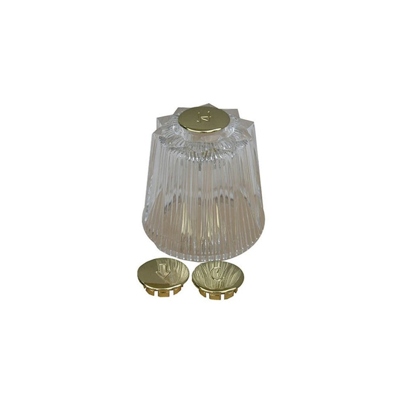 LASCO HC-247MB Plastic Material Large Windsor Handle with Hot, Cold and Diverter Buttons, Polished Brass for Price Pfister Brand