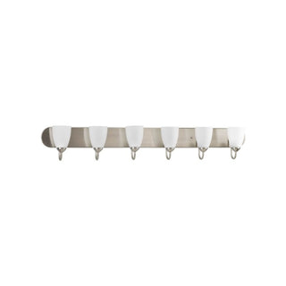 Progress Lighting P2714-09 Gather Collection 6-Light Vanity Fixture, Brushed Nickel