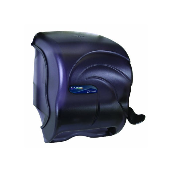San Jamar T990TBK Element Lever Roll Towel Dispenser, Fits 8w, 8 Inch Diameter Paper Rolls, Oceans, Black, 12 1/2w x 8 1/2d x 12 3/4h