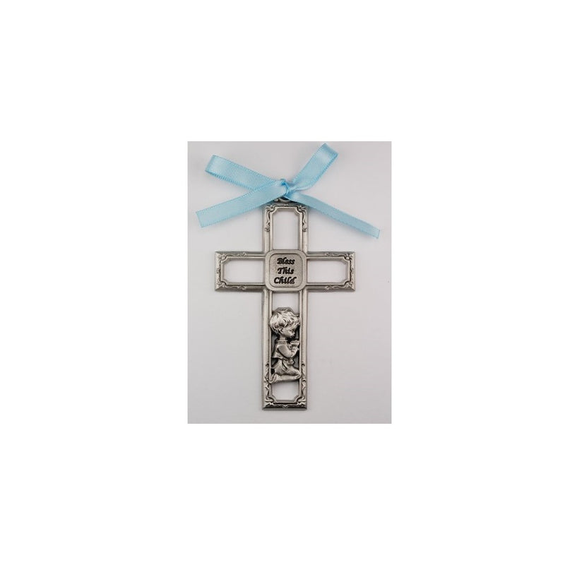 McVan Inc. Pewter Girl Cross 3-1/2" - Décor Gift Religious PW13-P-MCVAN