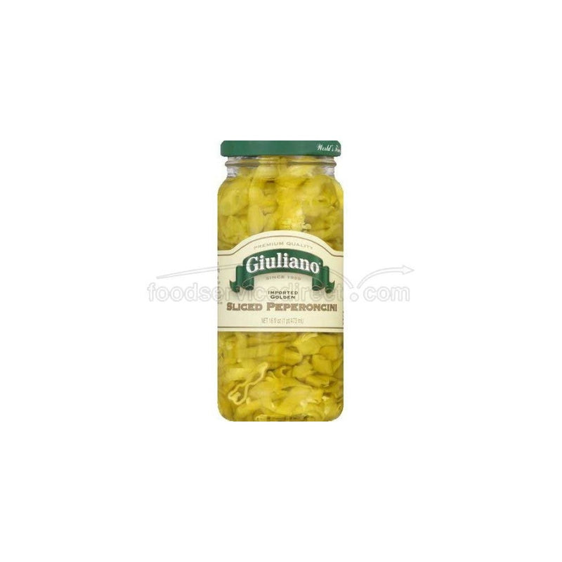 Giulianos Sliced Greek Golden Peperoncini, 16 Ounce - 6 per case.