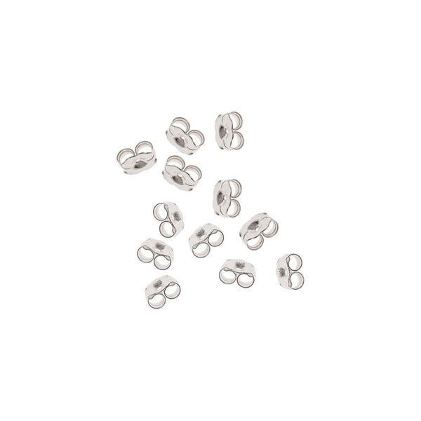 Beadaholique 500515012-Piece Sterling Earring Backs, 5.5mm, Silver