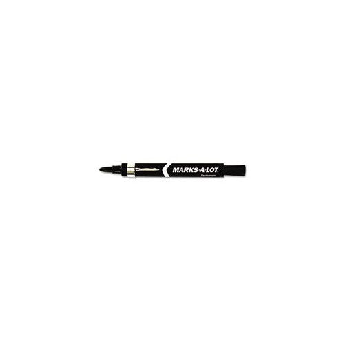 Marks-A-LotPermanent Marker, Large Bullet Tip, Black, 12-Count (24878 )