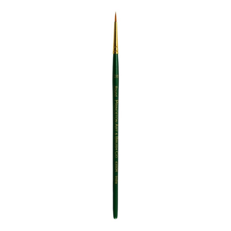 Princeton Artist Brush Lauren, Brushes for Acrylic and Watercolor Series 4350, Round Golden Synthetic, Size 2x0
