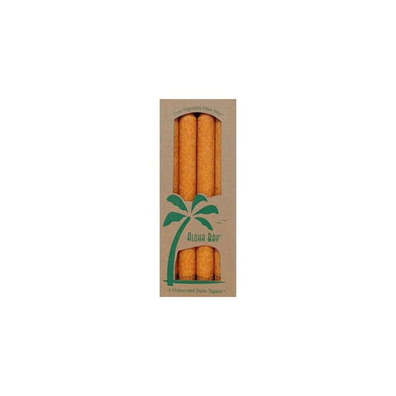 Aloha Bay Palm Tapers, Orange, 4 Count