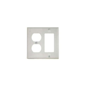 Cooper Wiring 2-Gang Duplex Receptacle & Rocker Plate - White PJ826W