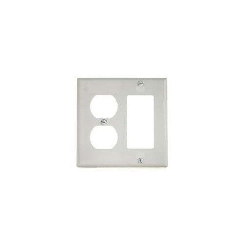 Cooper Wiring 2-Gang Duplex Receptacle & Rocker Plate - White PJ826W