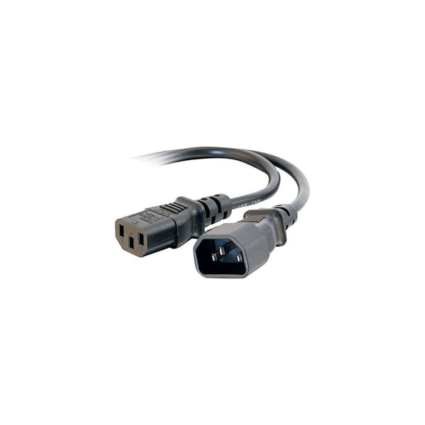 C2G/Cables to Go 29933 16 AWG 250 Volt Computer Power Extension Cord For IEC320C14 to IEC320C13, Black (5 Feet)