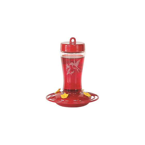 Homestead 12 oz Hummingbird Feeder (Etched Hardened Glass) - 3910