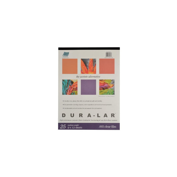 Grafix Clear .003 Dura-Lar Film, 9-Inch by 12-Inch, 25 Sheets