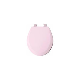 Mayfair 46EC 023 Molded Wood Toilet Seat with Lift-Off Hinges, Round, Pink