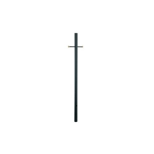 Acclaim 96BK Direct-Burial Lamp Posts Collection Smooth Lamp Post with Crossarm, 7', Matte Black