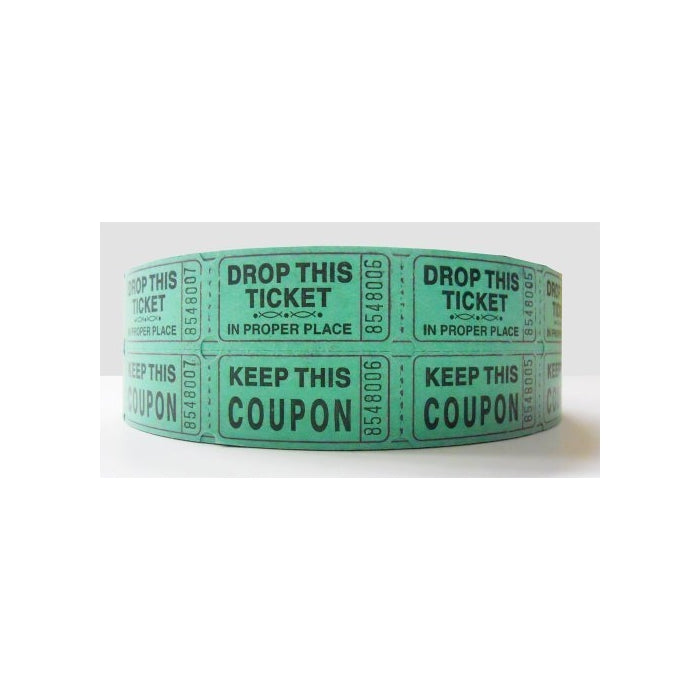 Green Double Raffle Ticket Roll