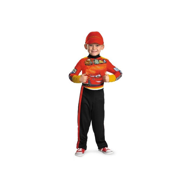 Disguise Disney Cars 2 Lightning Mcqueen Pit Crew Classic Boys Costume, X-Small/3T-4T