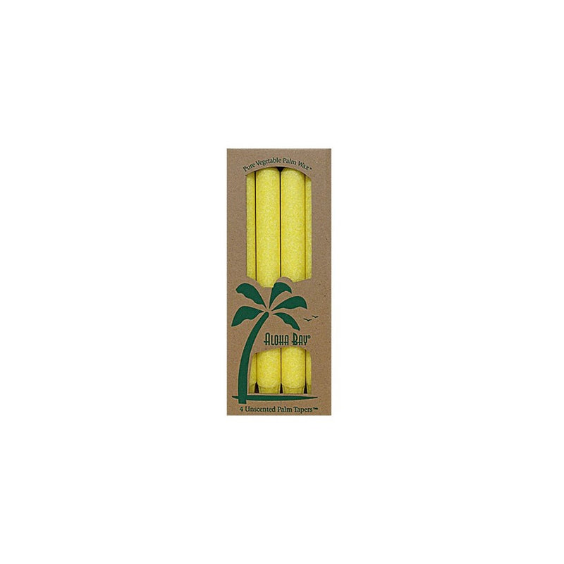 Aloha Bay Palm Tapers Yellow Candle Unscented, 4 Count