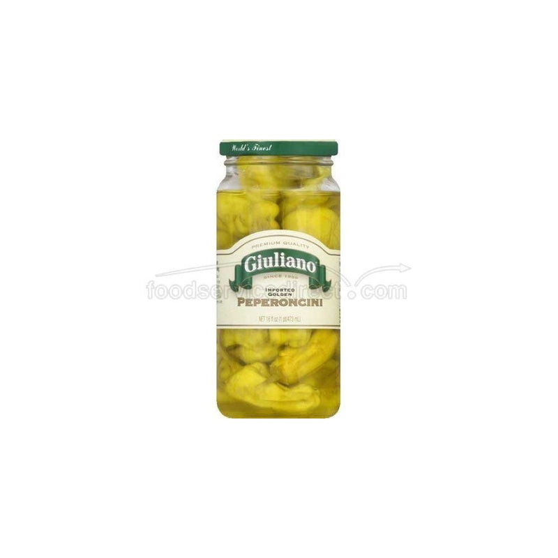 Giulianos Greek Golden Imported Peperoncini, 16 Ounce - 6 per case.